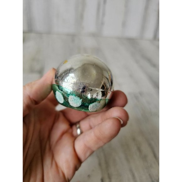 Vintage West Germany reflector mini ball ornament blue green silver Xmas tree - Picture 13 of 13